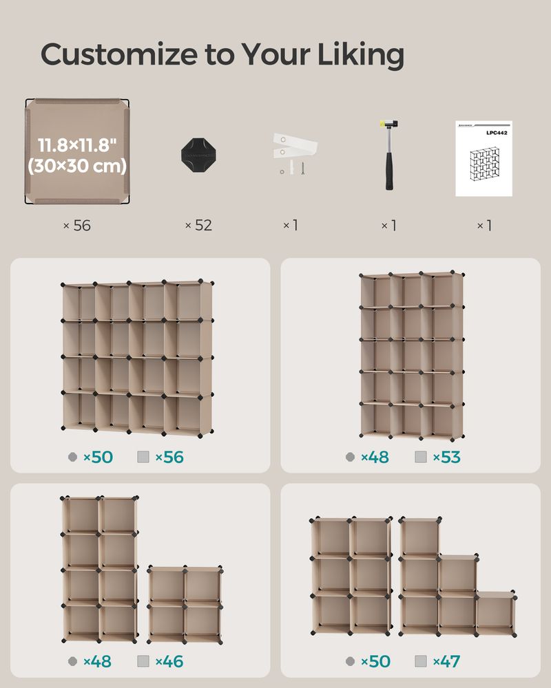 Cube Storage Organizer - Modular Plastic - Set Of 16 Cubes