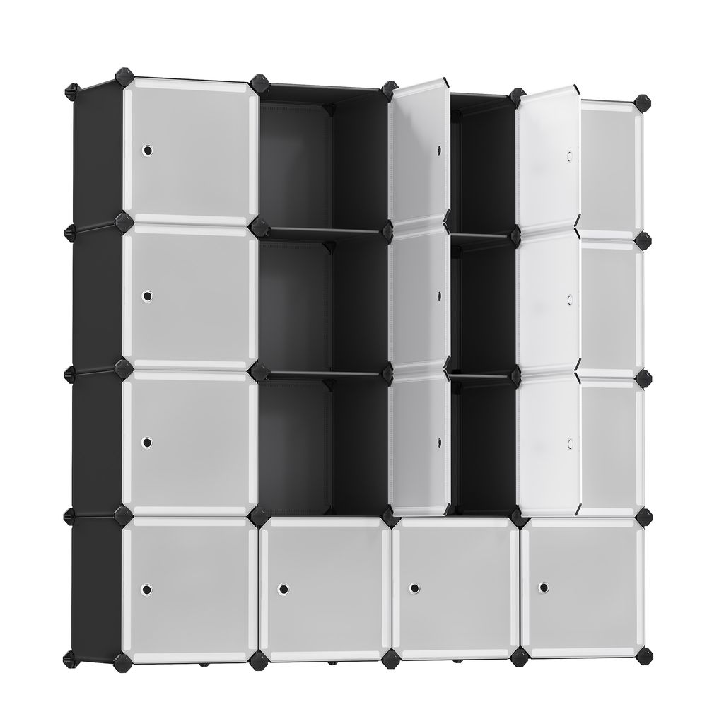 Cube Storage Organizer - With Doors - Set Of 12 Plastic Cubes