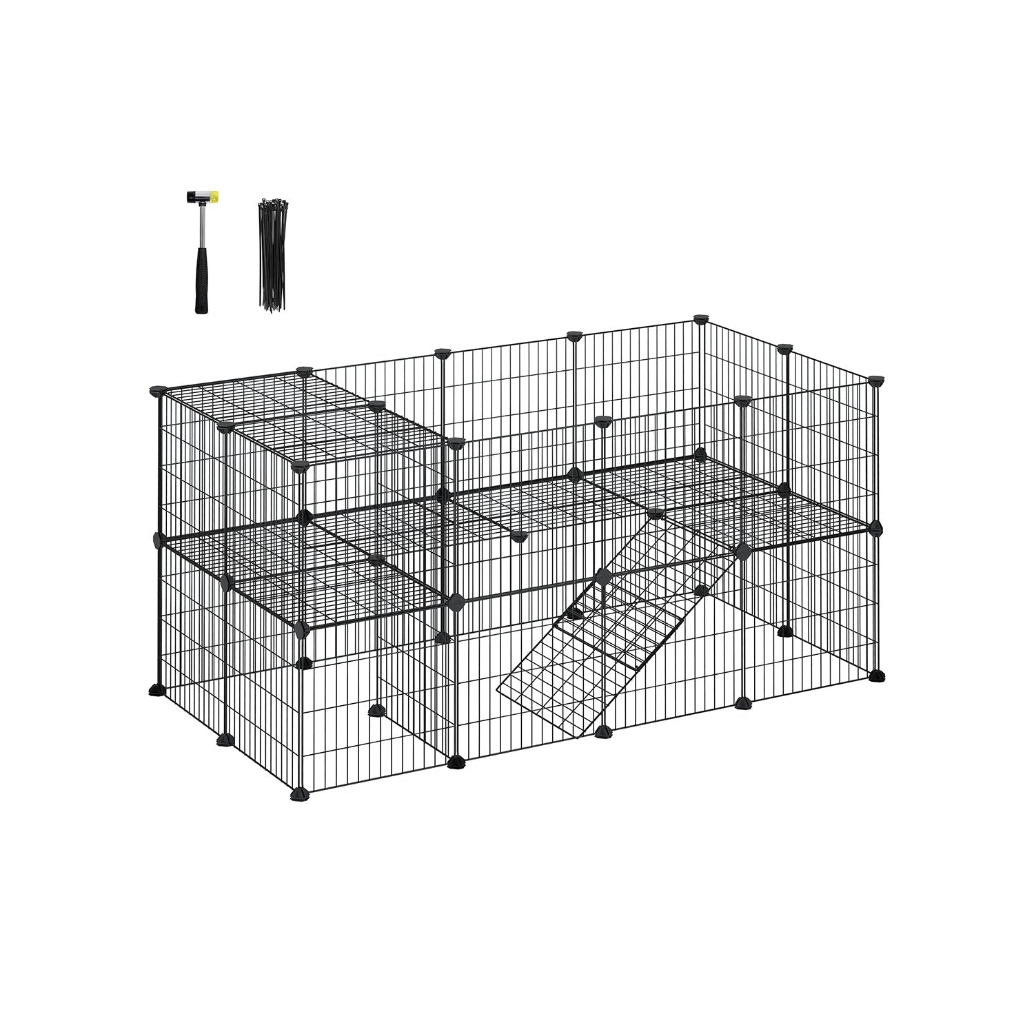 Pet Playpen Modular Small Animal Enclosure 2 Story Indoor Cage