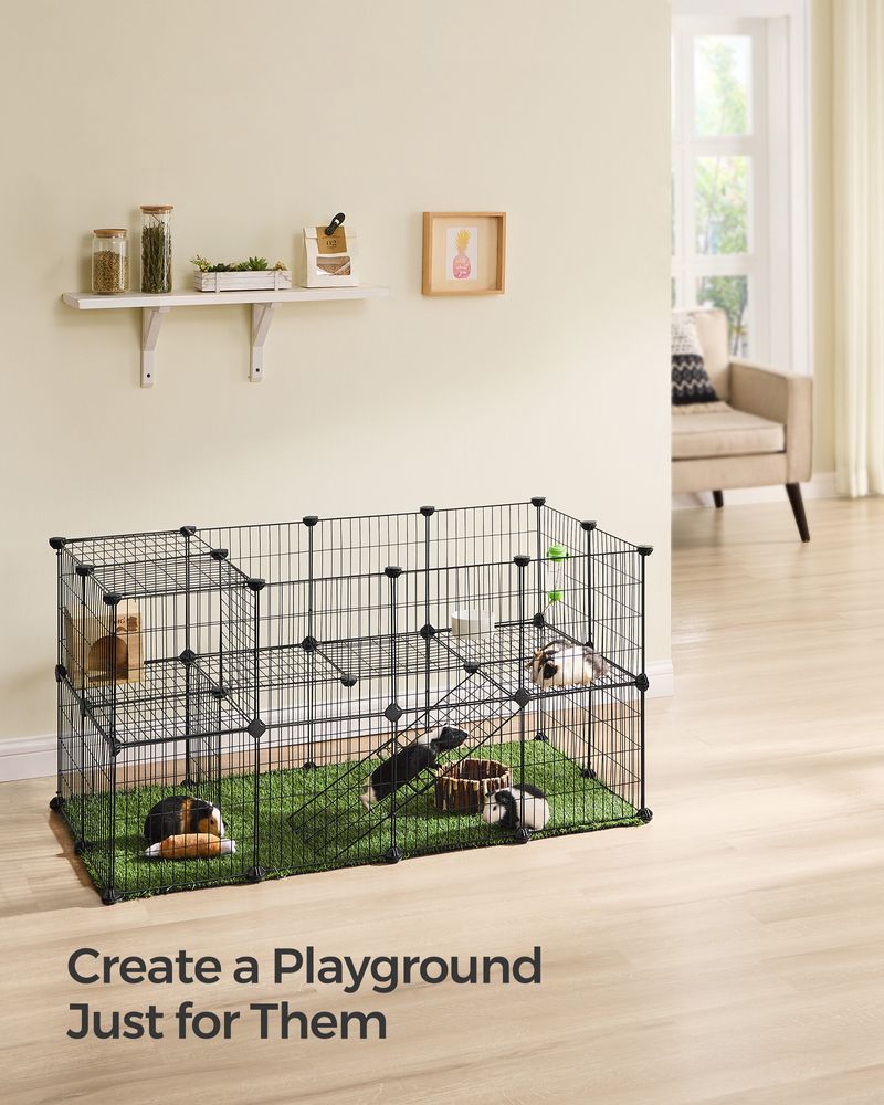 Pet Playpen Modular Small Animal Enclosure 2 Story Indoor Cage