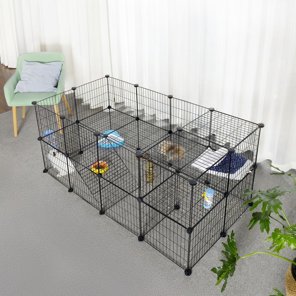 Pet Playpen Modular Small Animal Enclosure 2 Story Indoor Cage