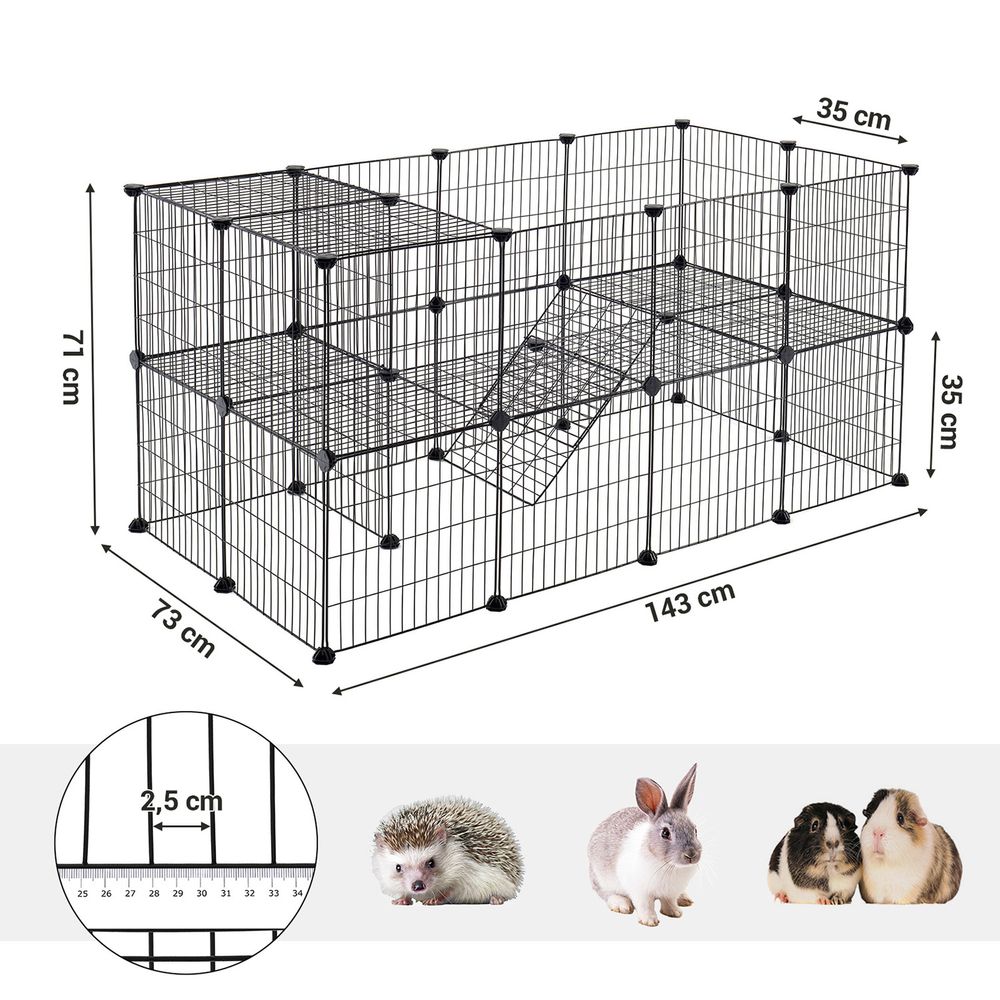 Pet Playpen Modular Small Animal Enclosure 2 Story Indoor Cage