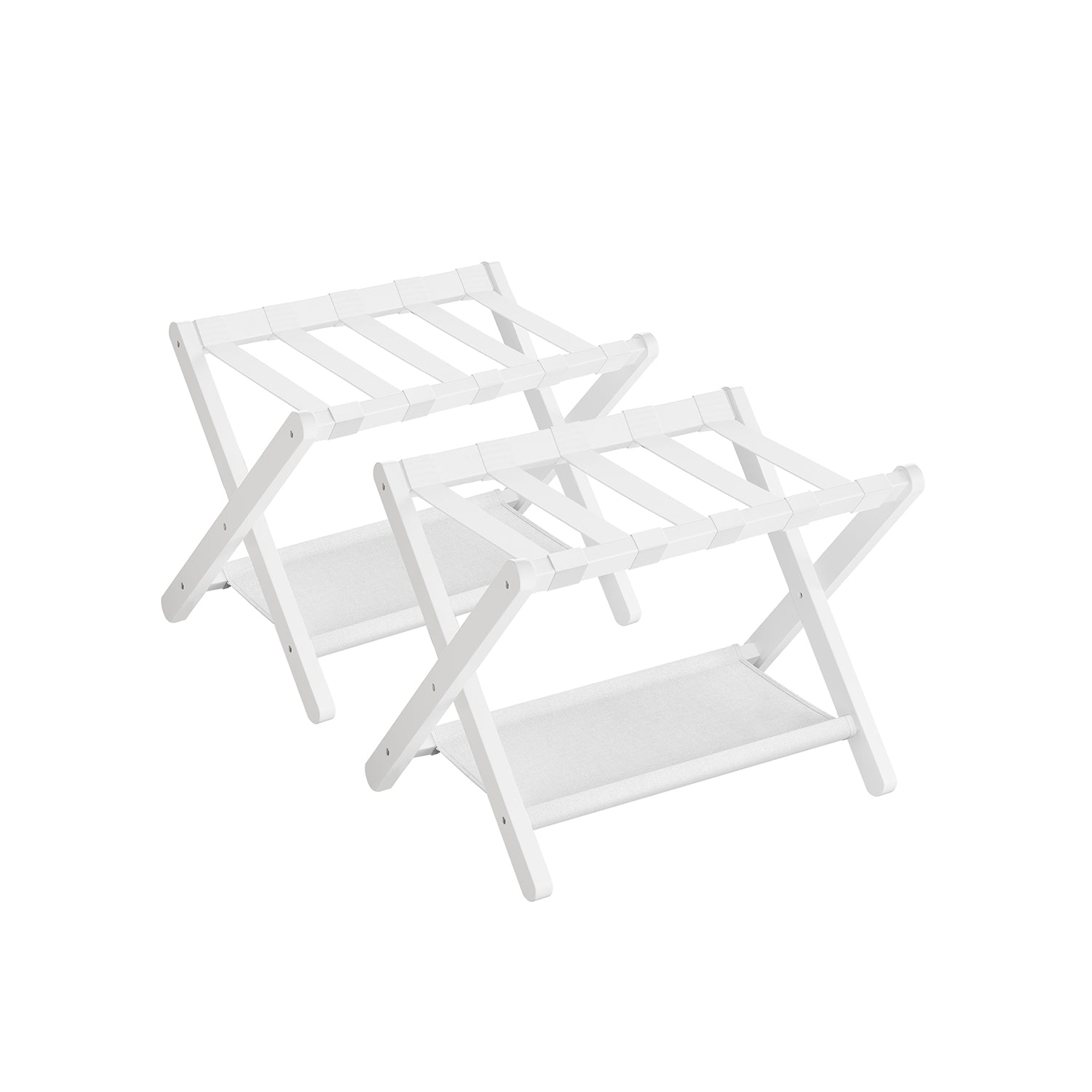 Luggage Rack - Folding With Storage Shelf - Guest Room Stand