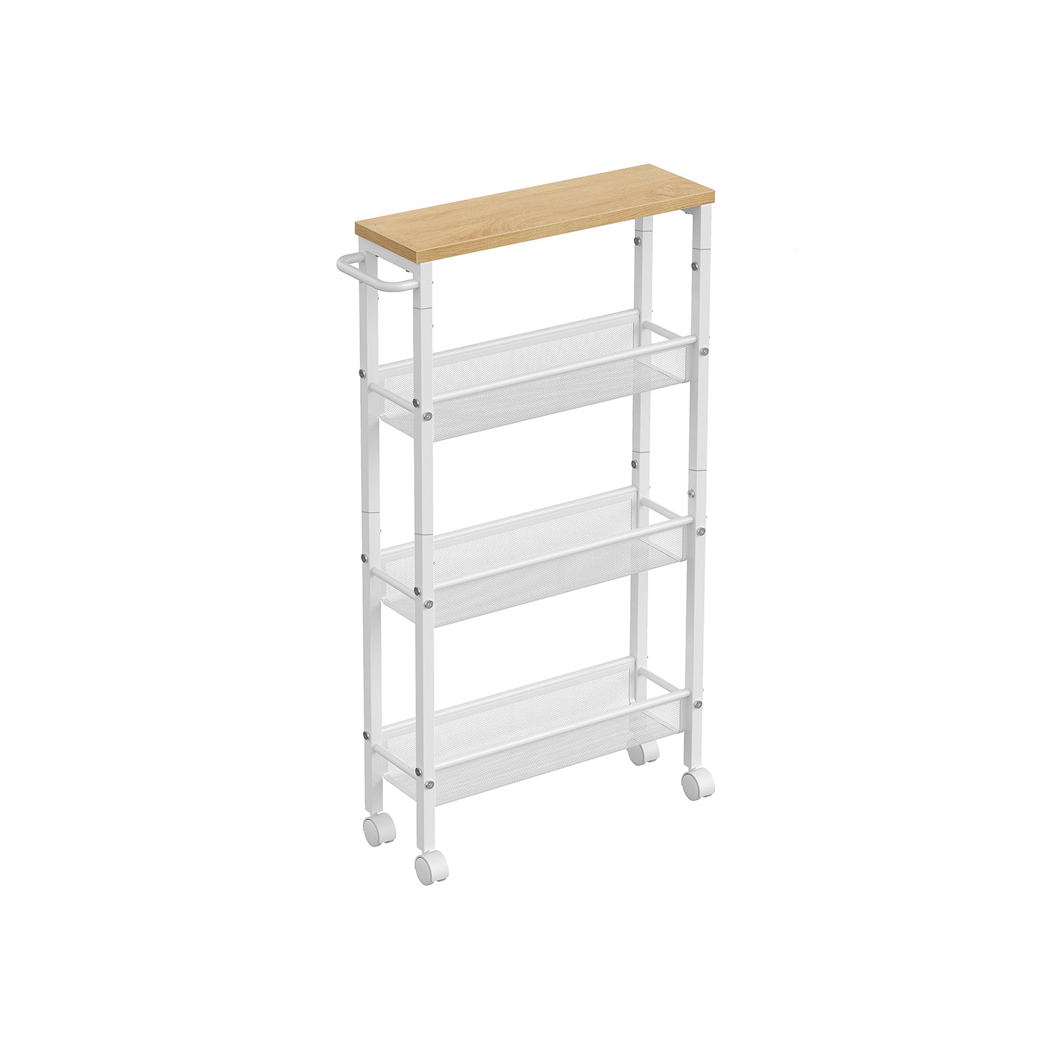 Rolling Storage Cart - 4 Or 5 Tier - Slim With Wheels
