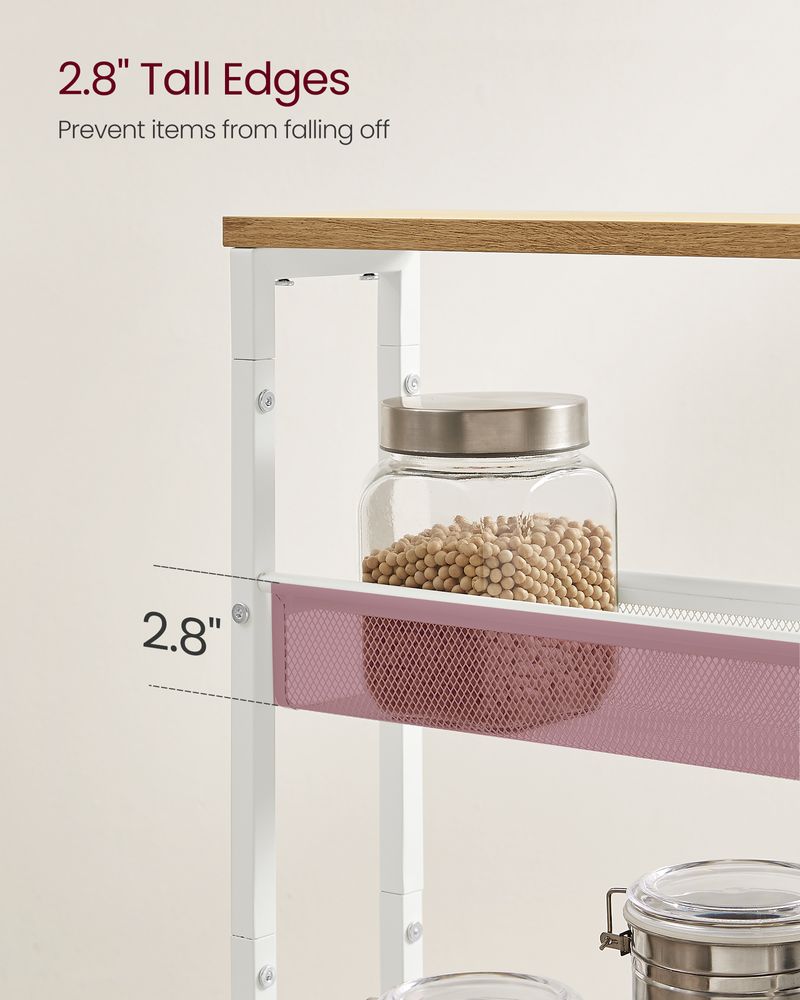 Rolling Storage Cart - 4 Or 5 Tier - Slim With Wheels