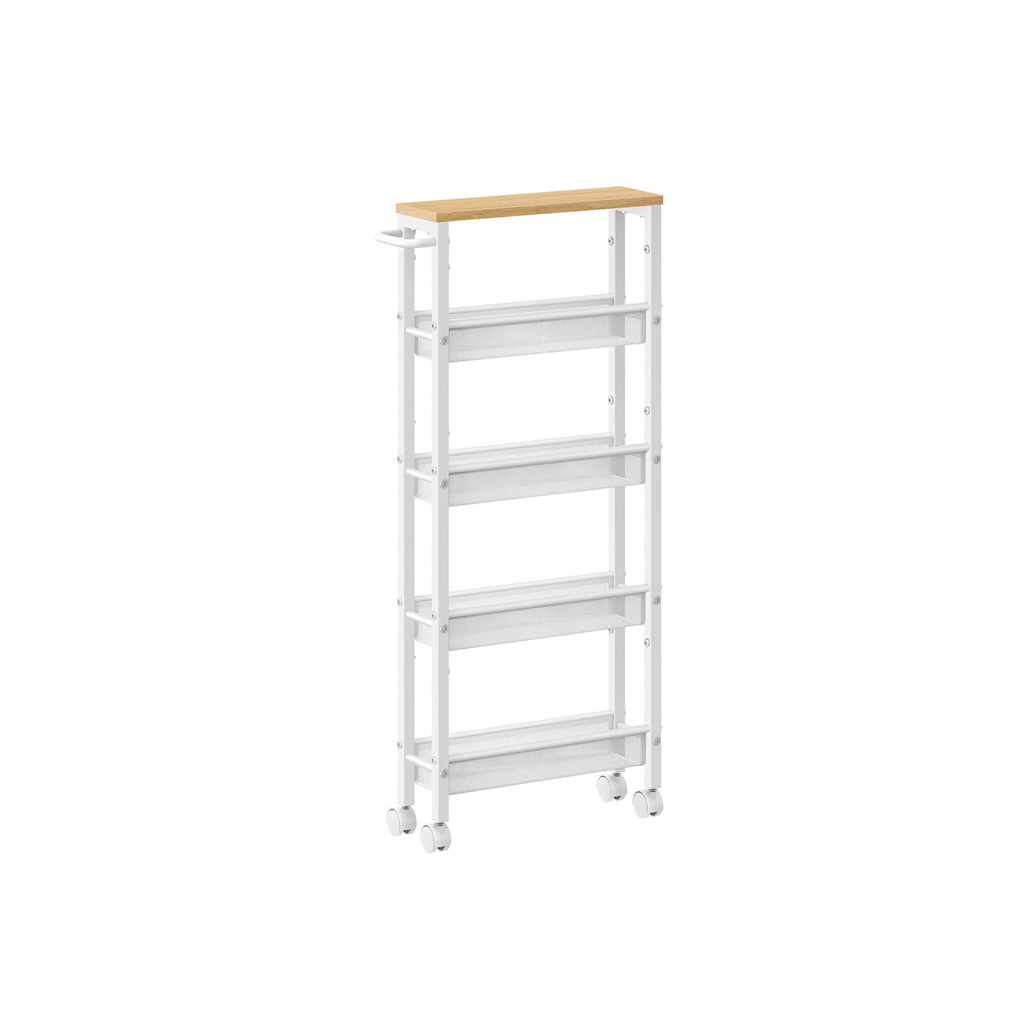 Rolling Storage Cart - 4 Or 5 Tier - Slim With Wheels