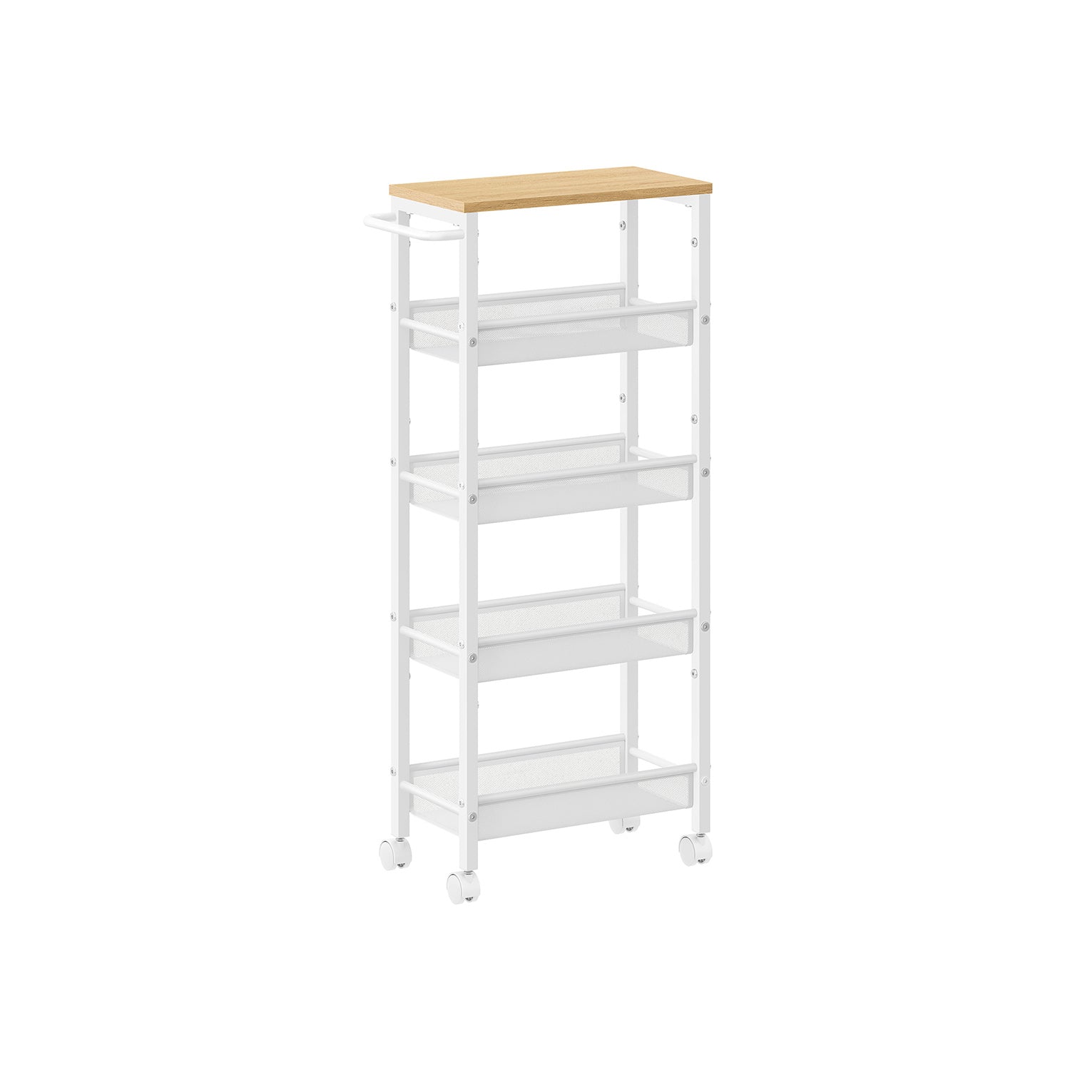 Rolling Storage Cart - 4 Or 5 Tier - Slim With Wheels