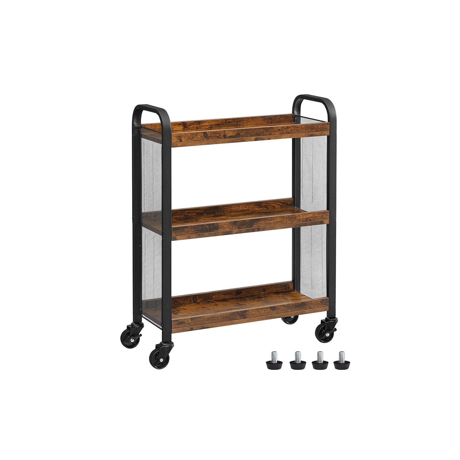 Narrow Storage Cart - 3 Tier - Rolling With Wheels