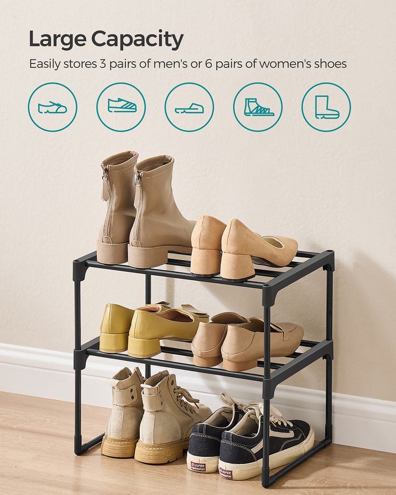 Metal Shoe Rack – Multi Tier Storage – Entryway & Closet Organizer