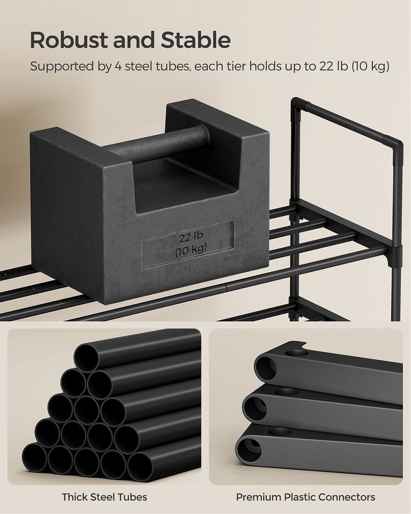 Metal Shoe Rack – Multi Tier Storage – Entryway & Closet Organizer