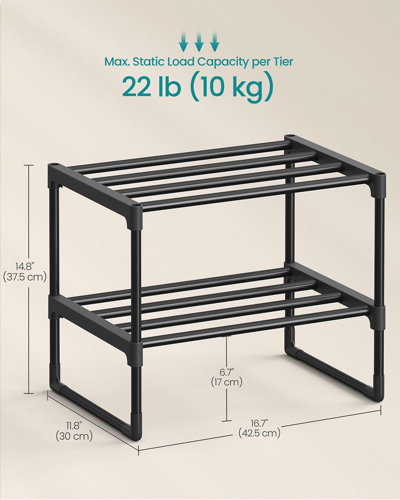 Metal Shoe Rack – Multi Tier Storage – Entryway & Closet Organizer
