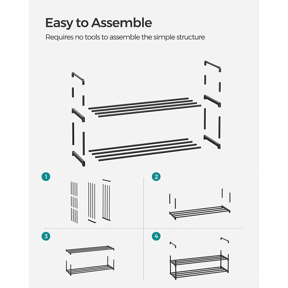 Metal Shoe Rack – Multi Tier Storage – Entryway & Closet Organizer