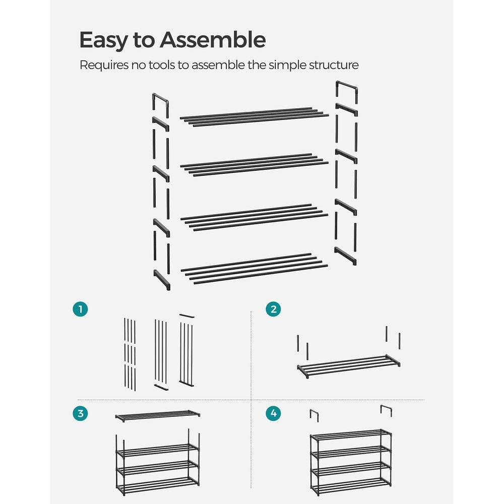 Metal Shoe Rack – Multi Tier Storage – Entryway & Closet Organizer