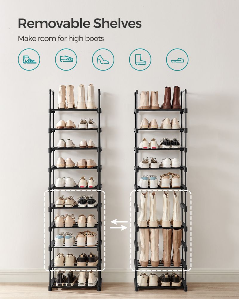 Metal Shoe Rack – Multi Tier Storage – Entryway & Closet Organizer