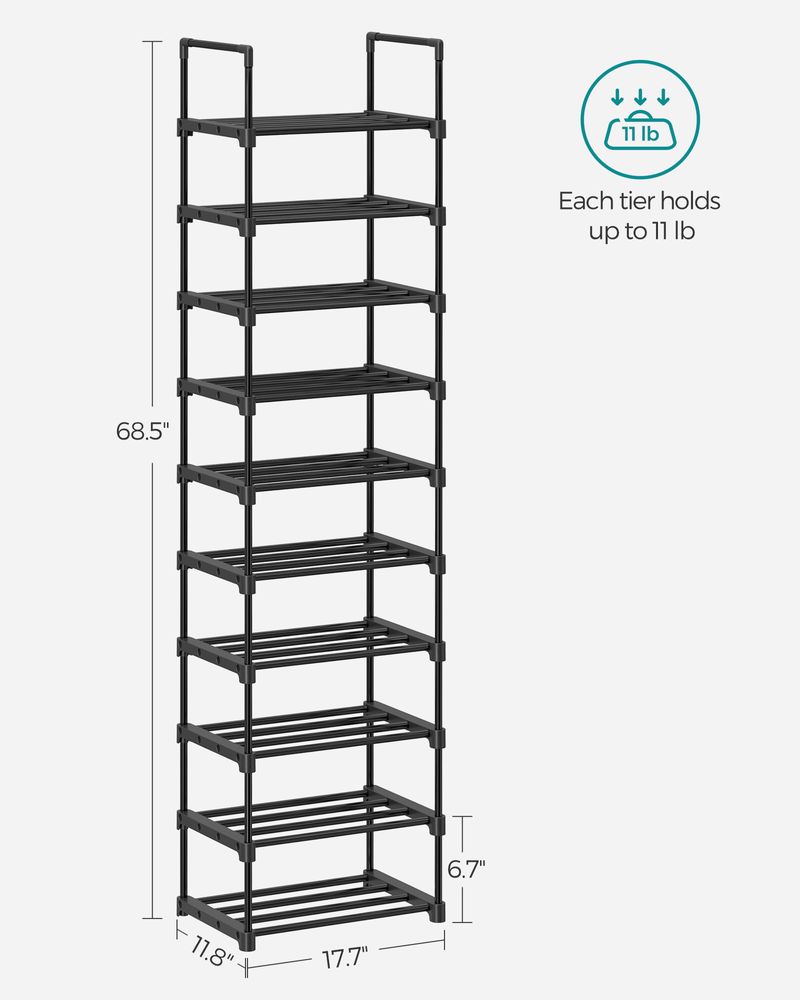 Metal Shoe Rack – Multi Tier Storage – Entryway & Closet Organizer