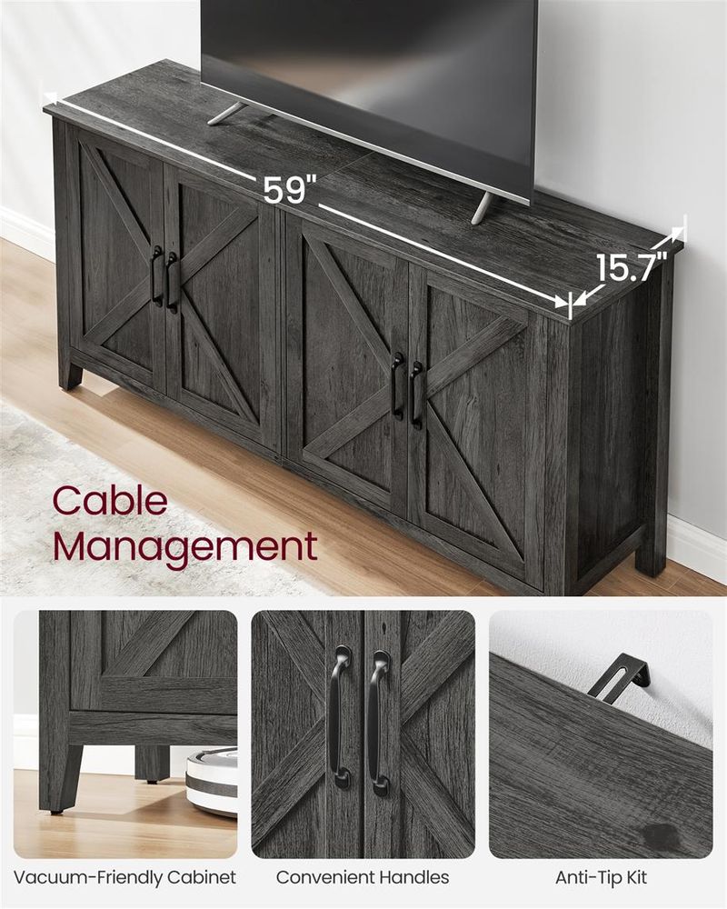 Buffet Storage Cabinet - Farmhouse Style - Adjustable Shelves