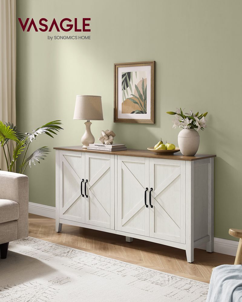 Buffet Storage Cabinet - Farmhouse Style - Adjustable Shelves