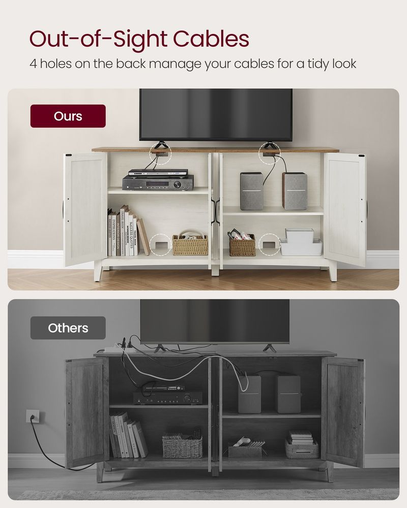 Buffet Storage Cabinet With Adjustable Shelves 4 Door Sideboard