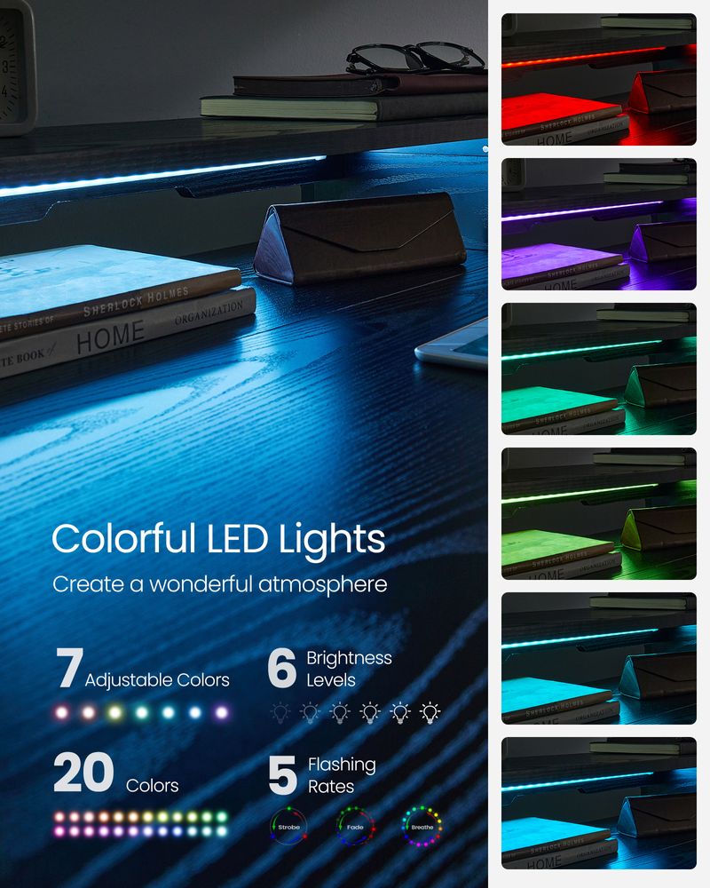 Electric Standing Desk With Drawers – Height Adjustable – Built-In Power Outlets