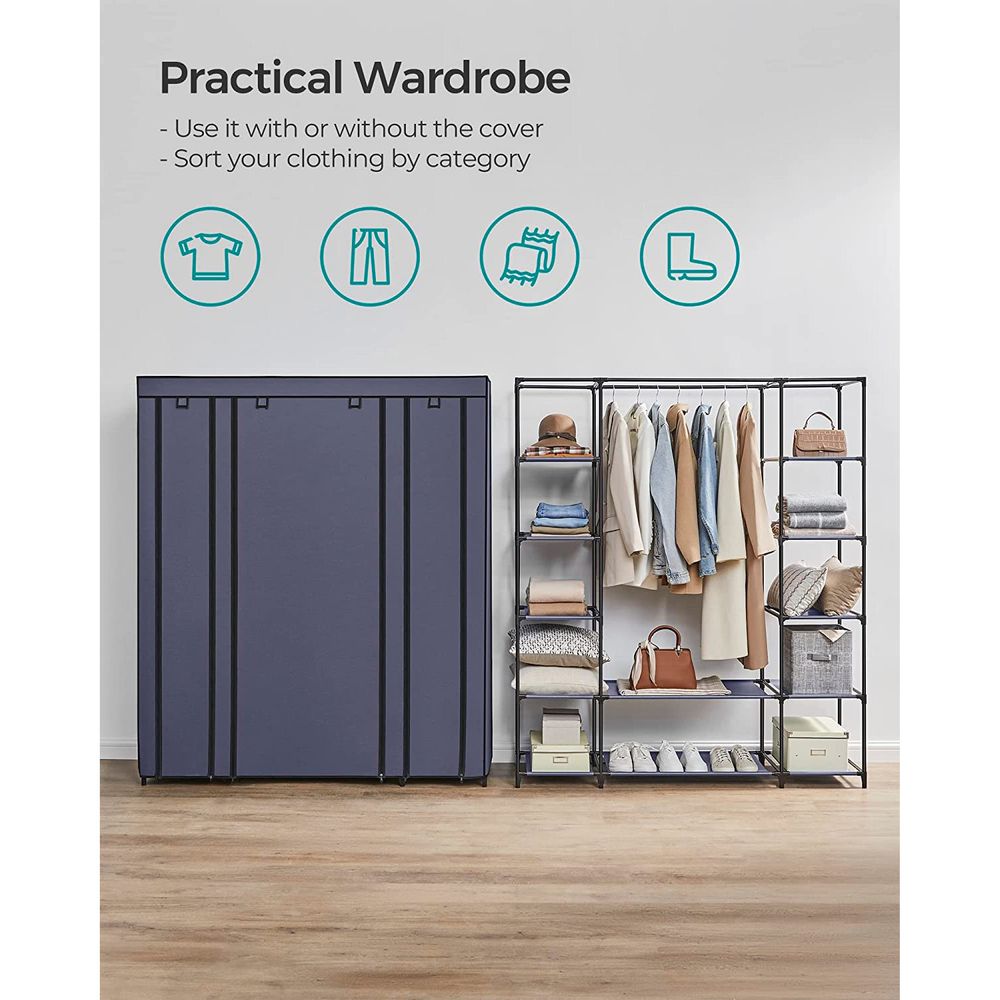 Closet Wardrobe Organizer - Non Woven Fabric Cover - Shelves