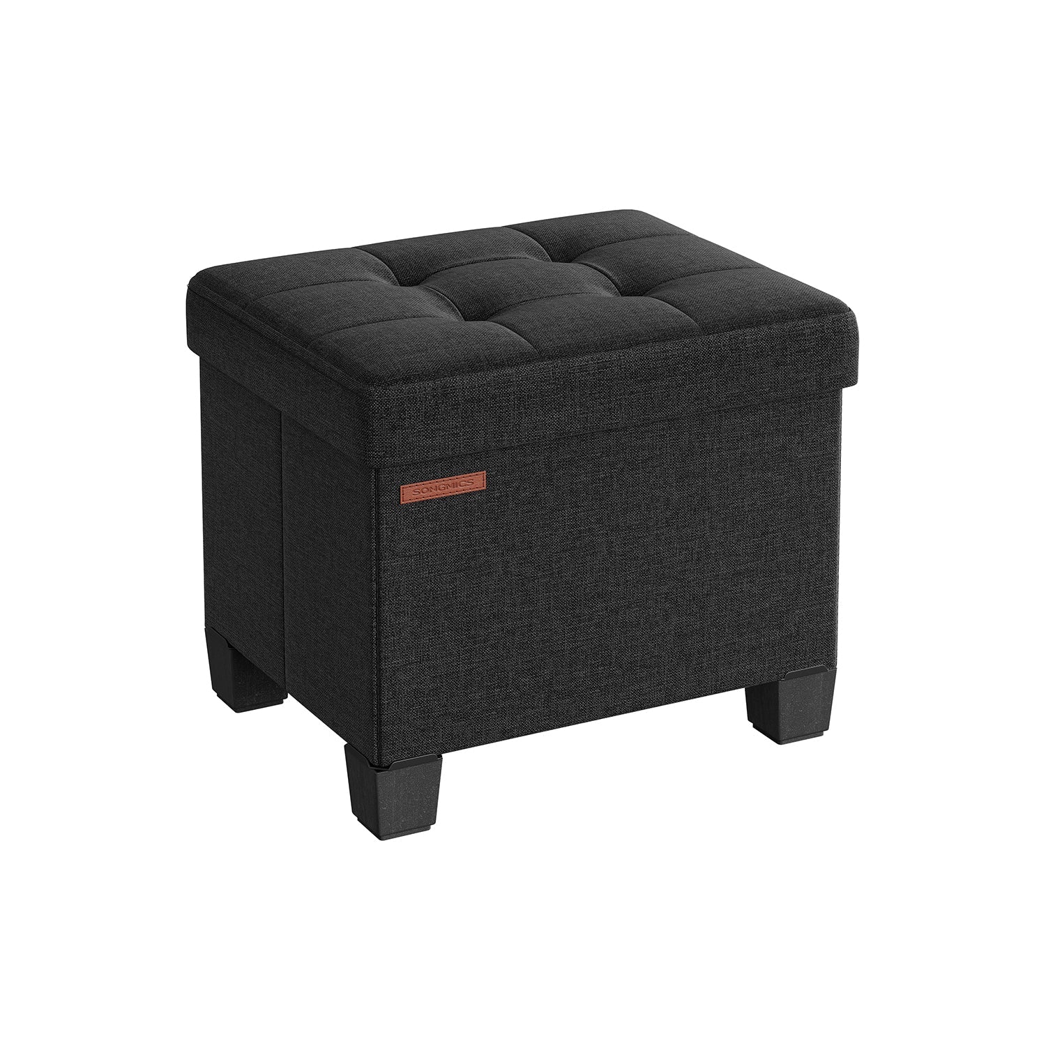 Small Storage Ottoman Footrest - With Legs - Folding Design