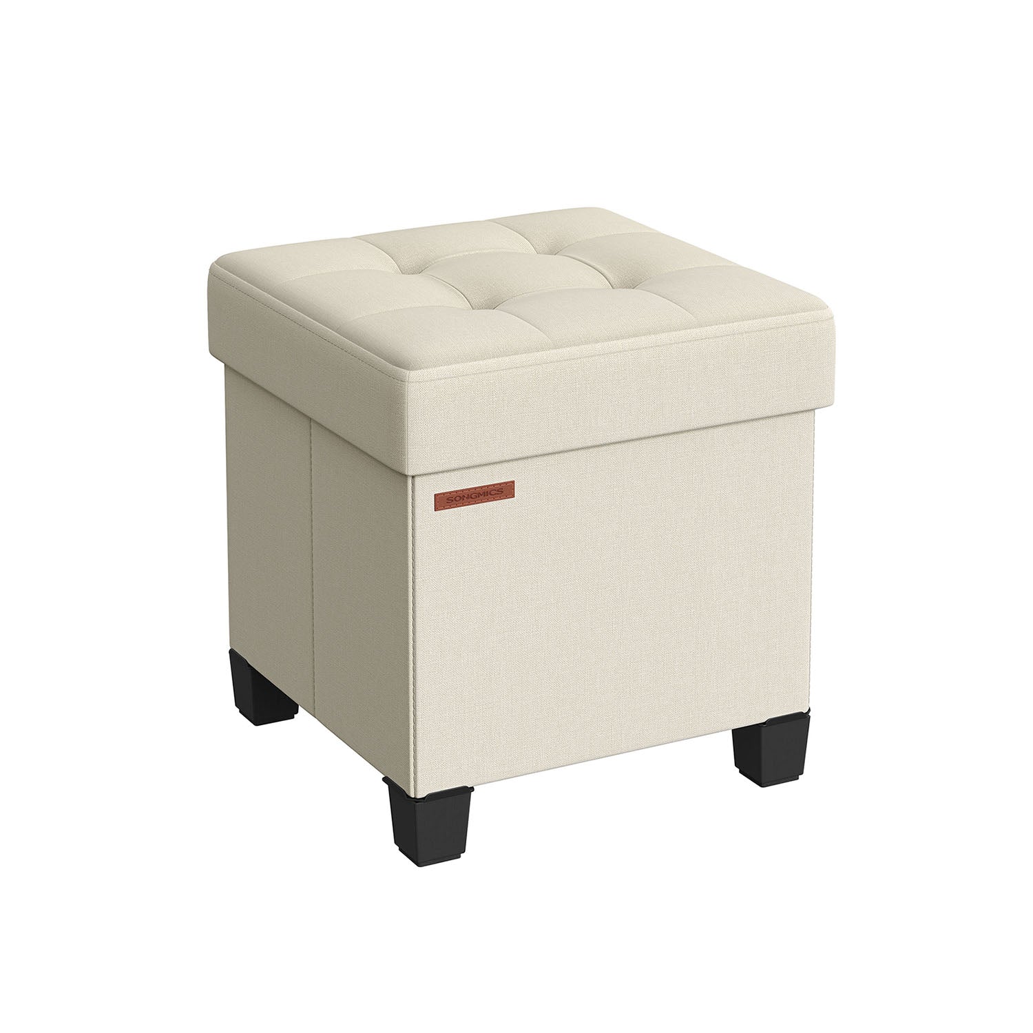 Small Storage Ottoman Footrest - With Legs - Folding Design