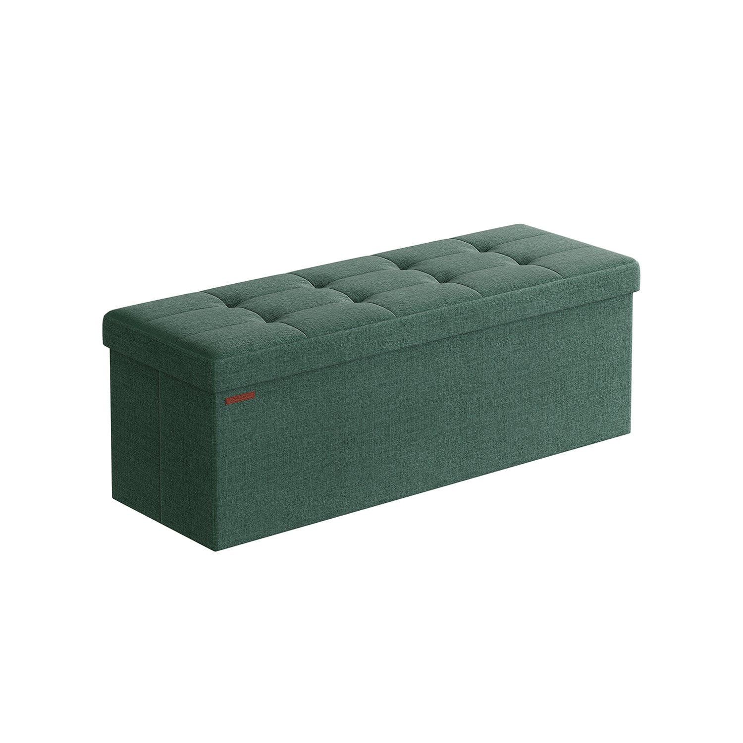 Storage Ottoman Bench - 43 Inch Folding - Linen Look
