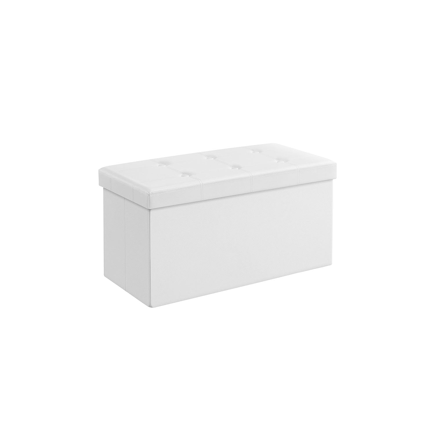 Storage Ottoman Bench - 30 & 43 Inch Folding - Padded Seating