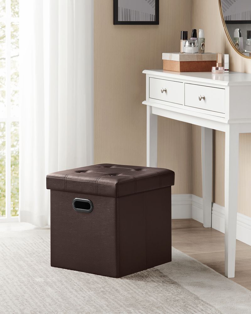 Storage Ottoman - 15 Inch Folding - With Storage And Seating