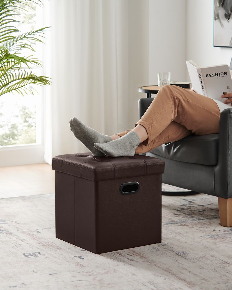 Storage Ottoman - 15 Inch Folding - With Storage And Seating