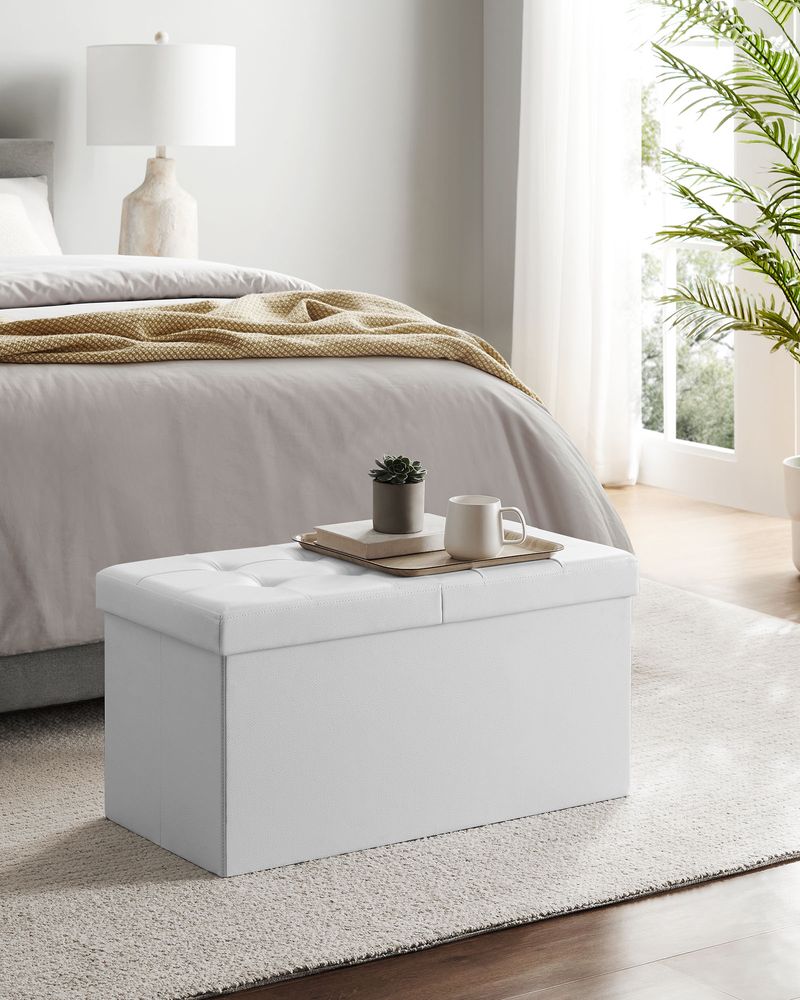 Storage Ottoman Bench - 30 Inch Folding - Flip Top Lid