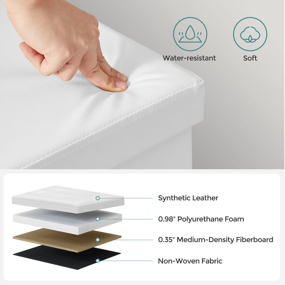 Storage Ottoman Bench - 30 Inch Folding - Flip Top Lid