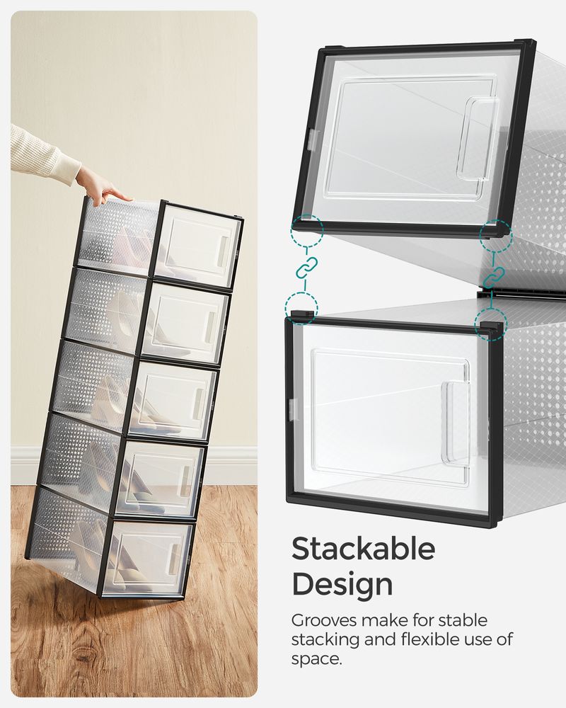 Shoe Storage Boxes - Pack Of 12–18 - Fits US Size 11–13