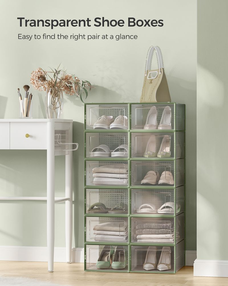 Shoe Storage Boxes - Pack Of 12–18 - Fits US Size 11–13