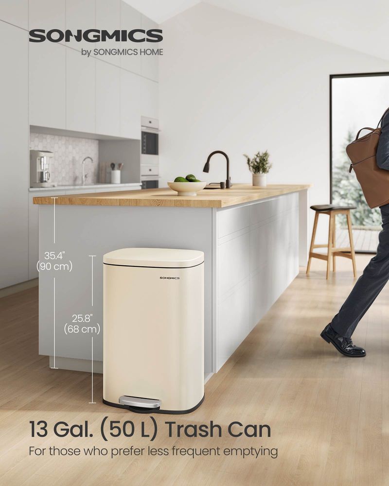 3 Gallon Step Trash Can – Soft Close Lid – Stainless Steel Kitchen Bin