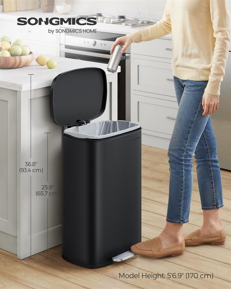 3 Gallon Step Trash Can – Soft Close Lid – Stainless Steel Kitchen Bin