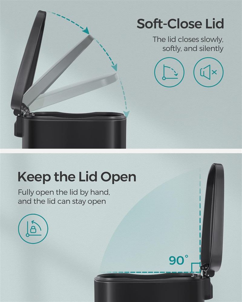 3 Gallon Step Trash Can – Soft Close Lid – Stainless Steel Kitchen Bin