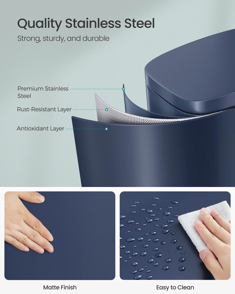 3 Gallon Step Trash Can – Soft Close Lid – Stainless Steel Kitchen Bin