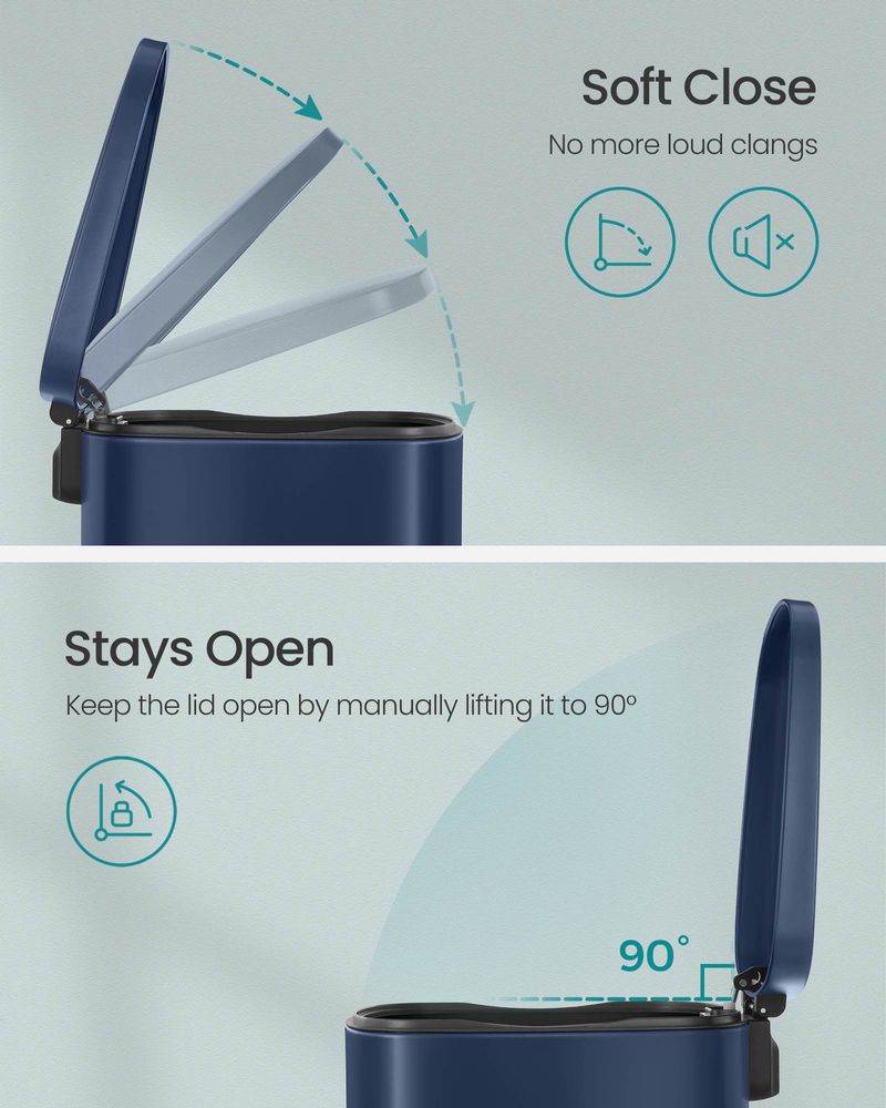 3 Gallon Step Trash Can – Soft Close Lid – Stainless Steel Kitchen Bin