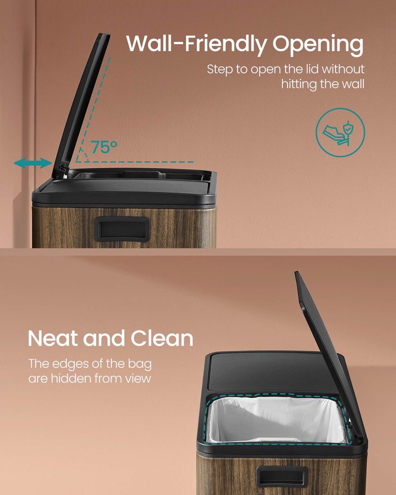 Trash Can - 2 x 8 Gallon - 2 Inner Buckets - Kitchen Use