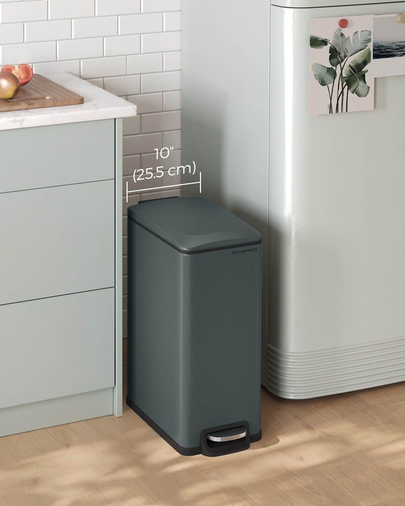 Garbage Can - 13 Gallon Slim - Soft Close Lid - Narrow Spaces