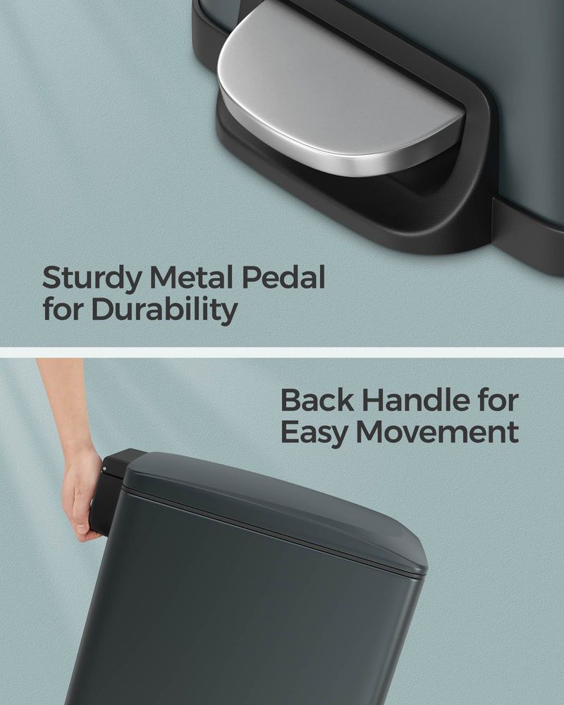 Garbage Can - 13 Gallon Slim - Soft Close Lid - Narrow Spaces