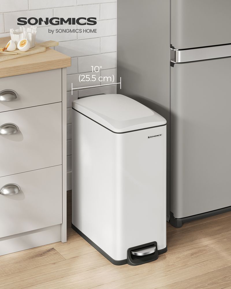 Garbage Can - 13 Gallon Slim - Soft Close Lid - Narrow Spaces