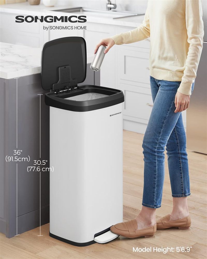 Trash Can - 13 & 18 Gallons Stainless Steel - Pedal Lid