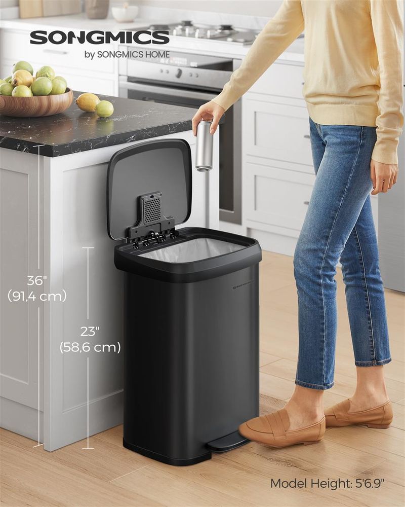 Trash Can - 13 & 18 Gallons Stainless Steel - Pedal Lid