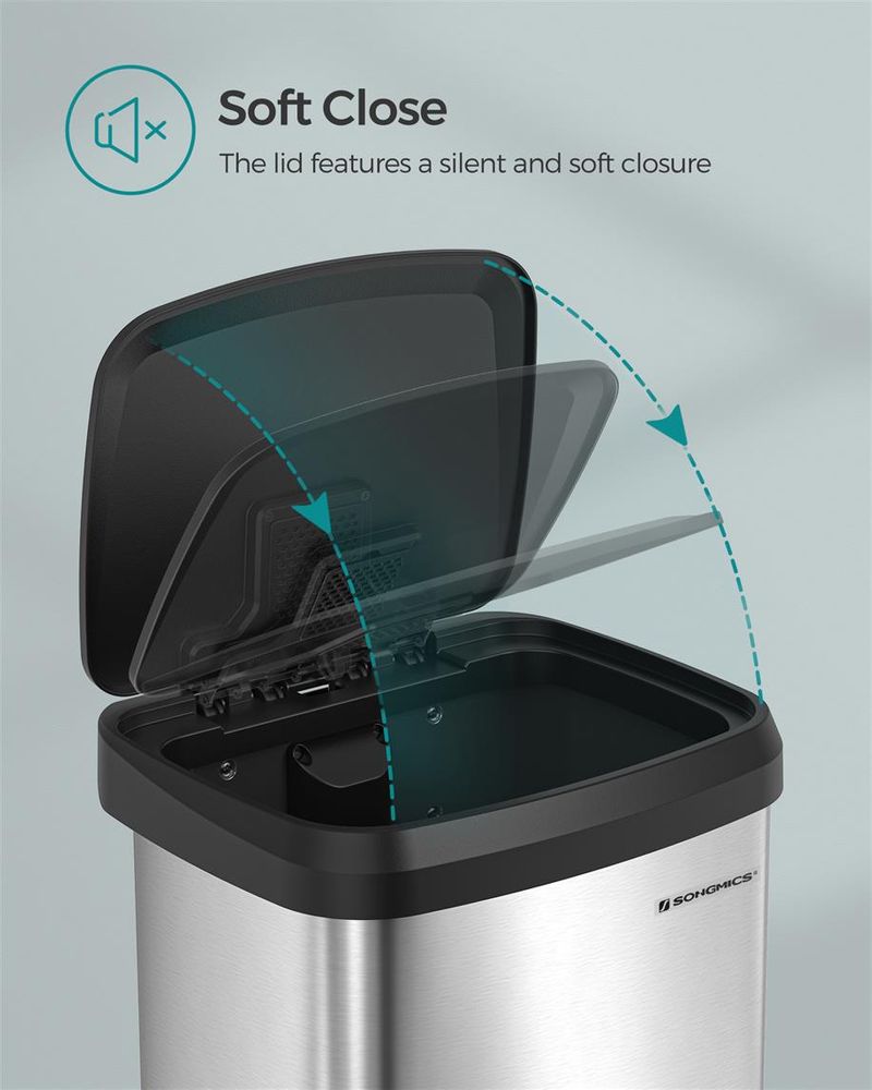 Trash Can - 13 & 18 Gallons Stainless Steel - Pedal Lid