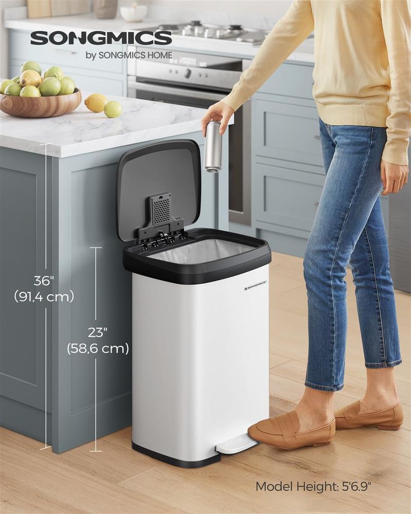 Trash Can - 13 & 18 Gallons Stainless Steel - Pedal Lid