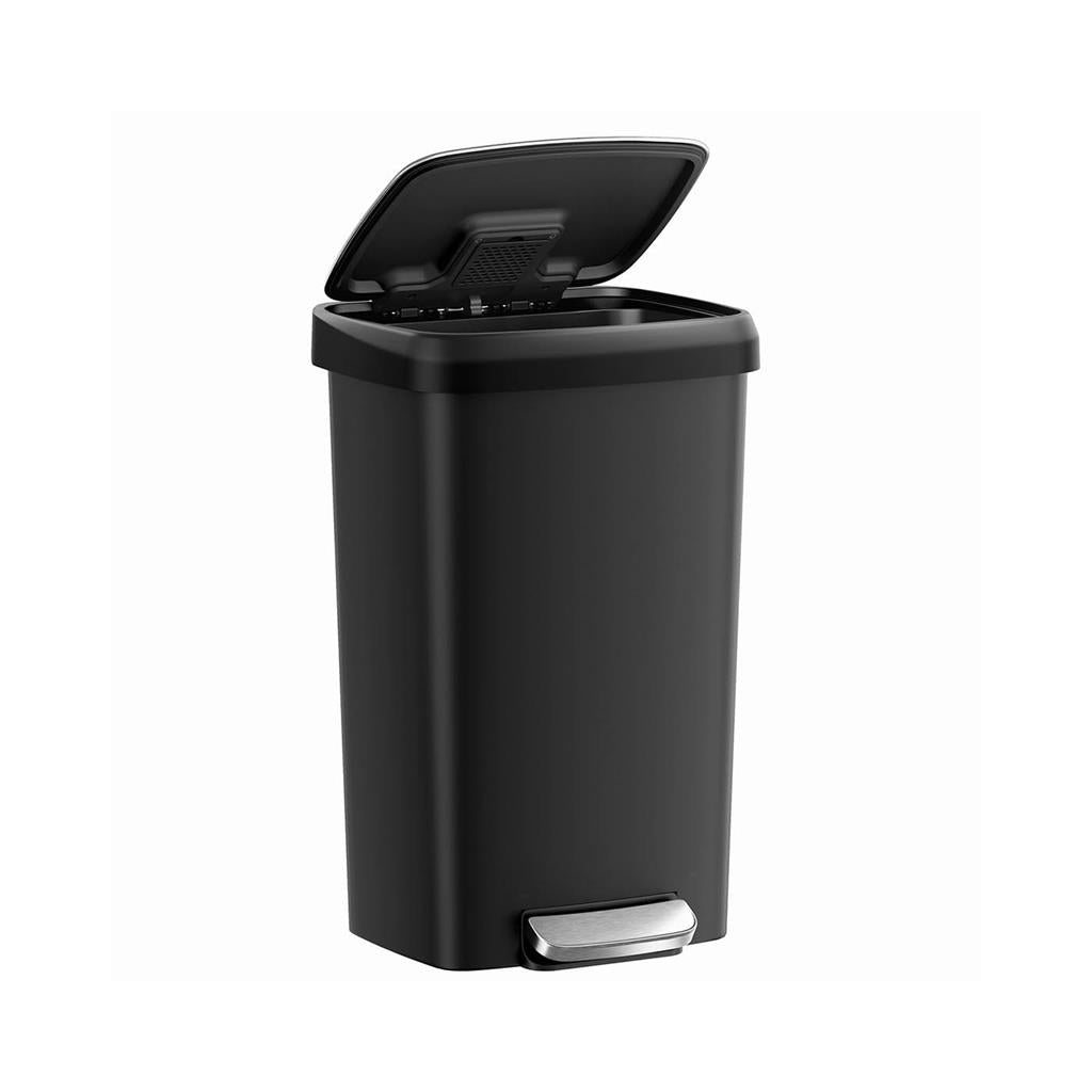 12 Gallon Kitchen Trash Can With Lid Soft Close Step Pedal Wheels
