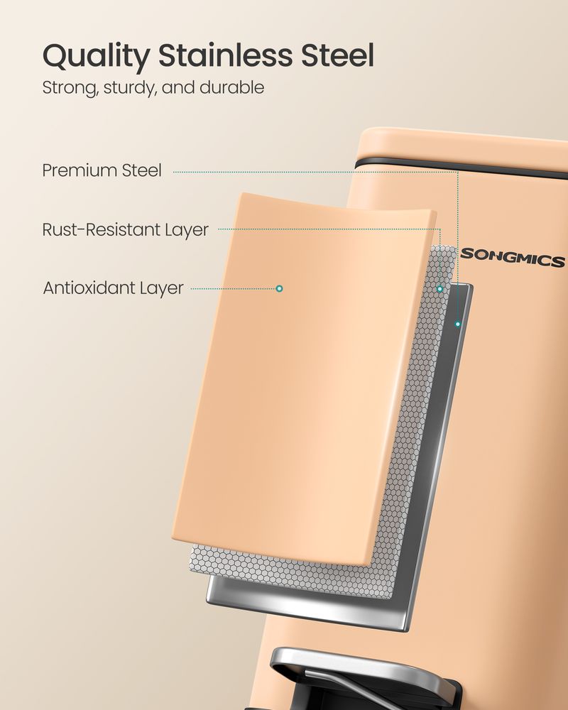 Small Trash Bin With Lid – Step Pedal – Slim Bathroom Design