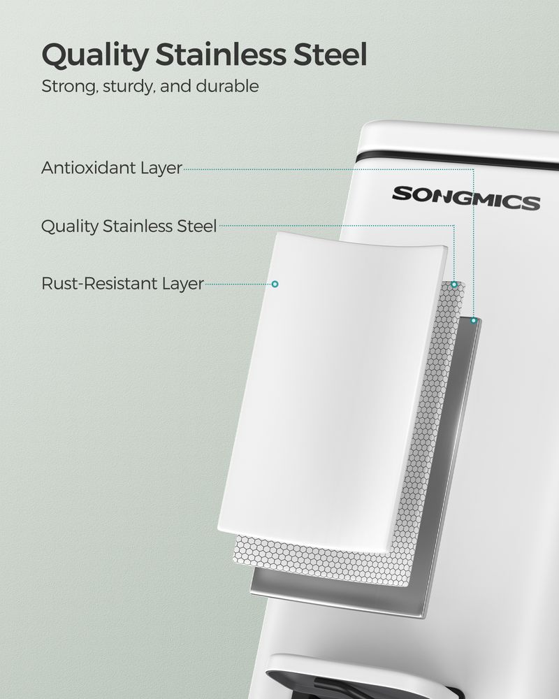 Small Trash Bin With Lid – Step Pedal – Slim Bathroom Design